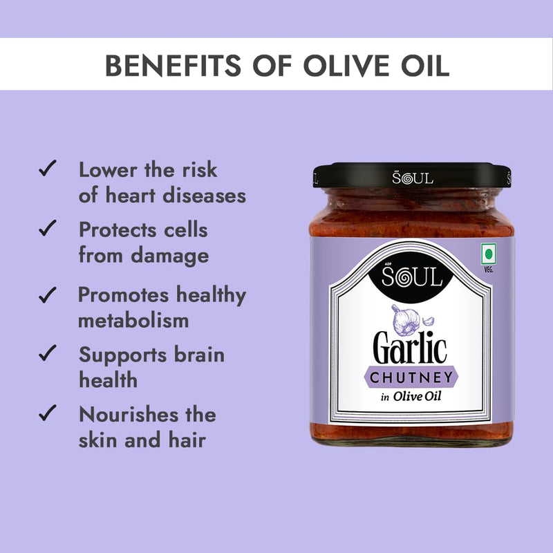 Soul Garlic Chutney in Olive Oil 275 Grams - A Flavorful Blend for Every Dish
