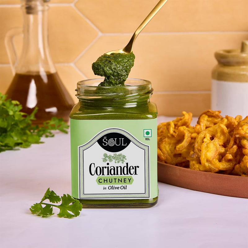 Soul Coriander Chutney in Olive Oil 270 Grams - A Flavorful Blend of Freshness and Spice