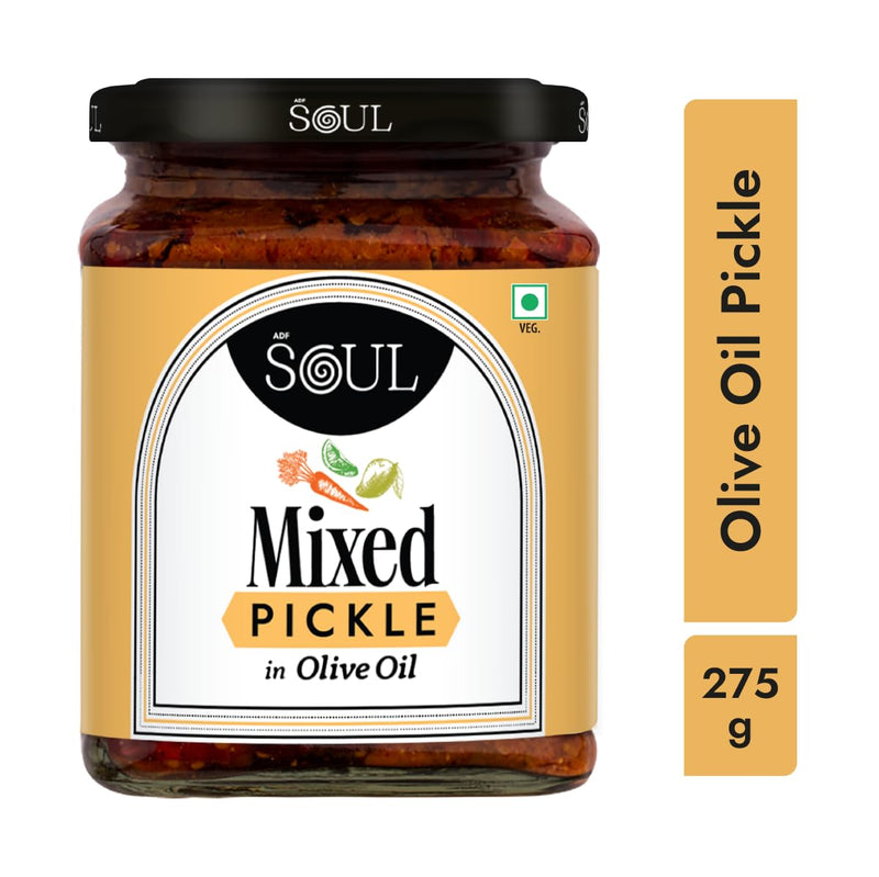 Soul Mixed Pickle in Olive Oil 275 Grams - A Diverse Fusion Infused with Premium Olive Oil