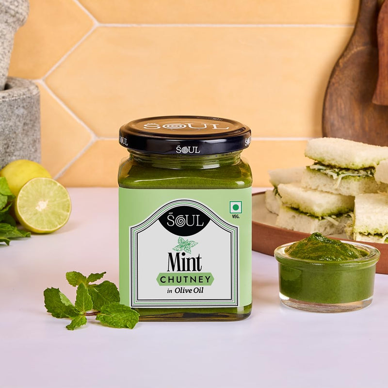 Soul Mint Chutney in Olive Oil 270 Grams - Refreshing Blend for Vibrant Flavors