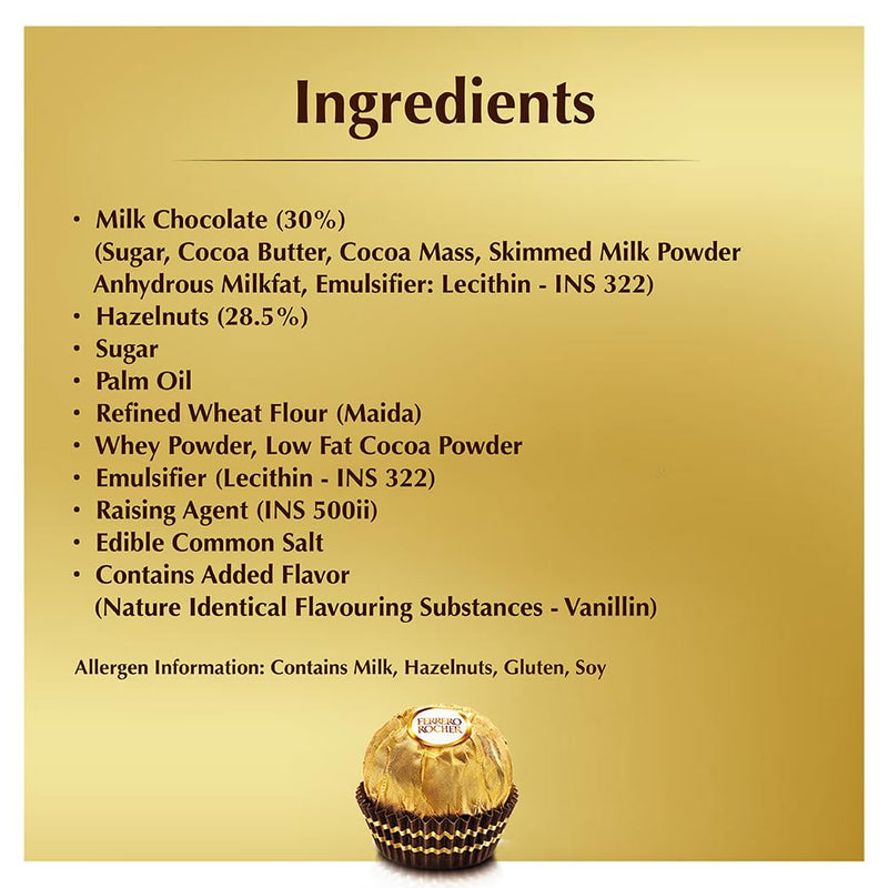 Ferrero rocher exquisite hazelnut and milk chocolate gift 4 pieces 50 grams