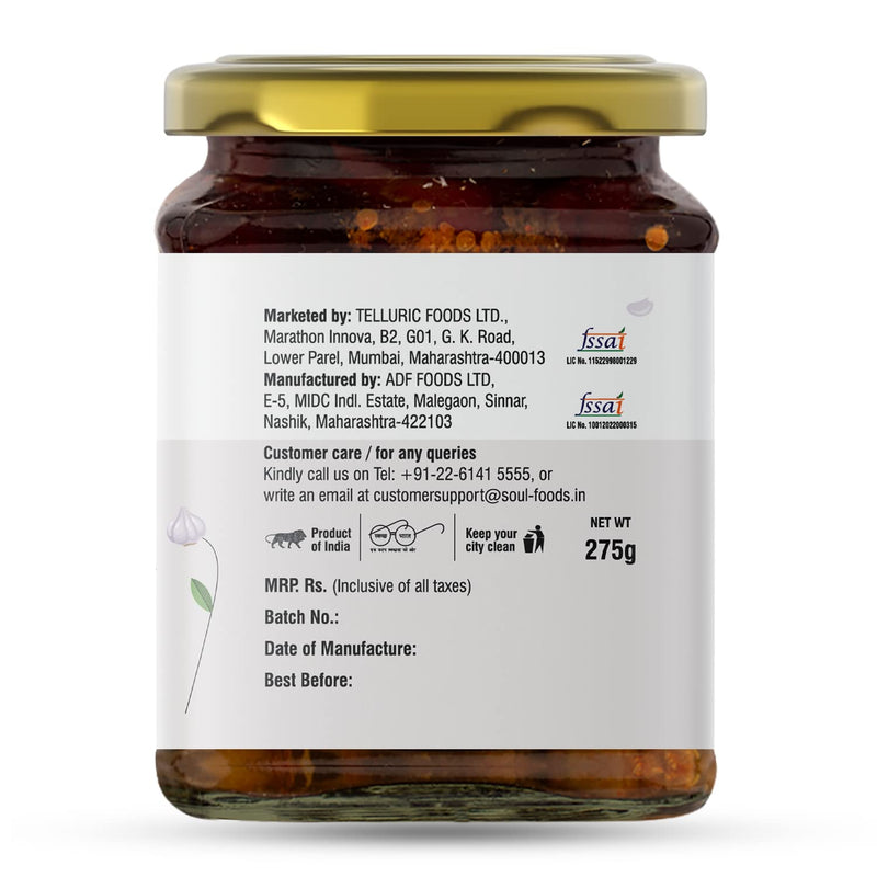 Soul Garlic Pickle in Olive Oil 275 Grams - A Flavorful Blend of Garlic Infused in Premium Olive Oil