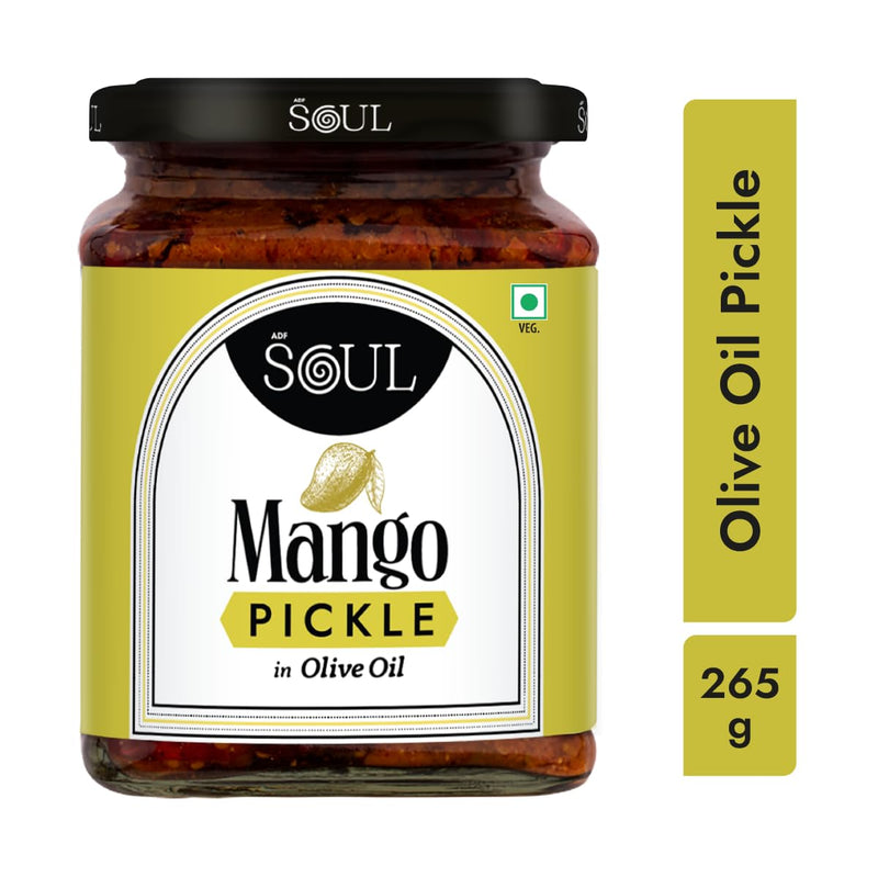 Soul Mango Pickle in Olive Oil 265 Grams - A Tangy Delight Made with Olive Oil