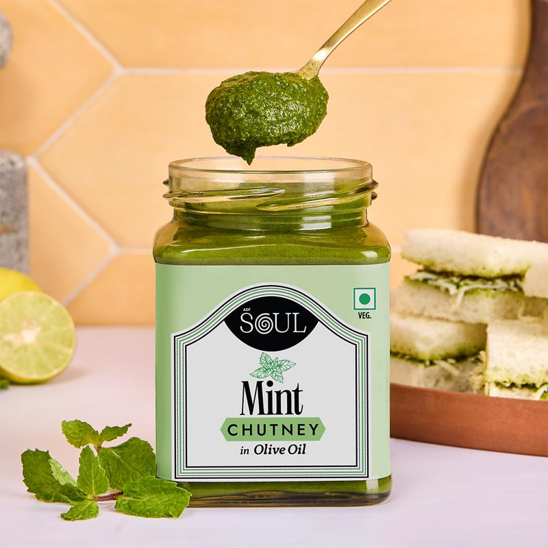Soul Mint Chutney in Olive Oil 270 Grams - Refreshing Blend for Vibrant Flavors