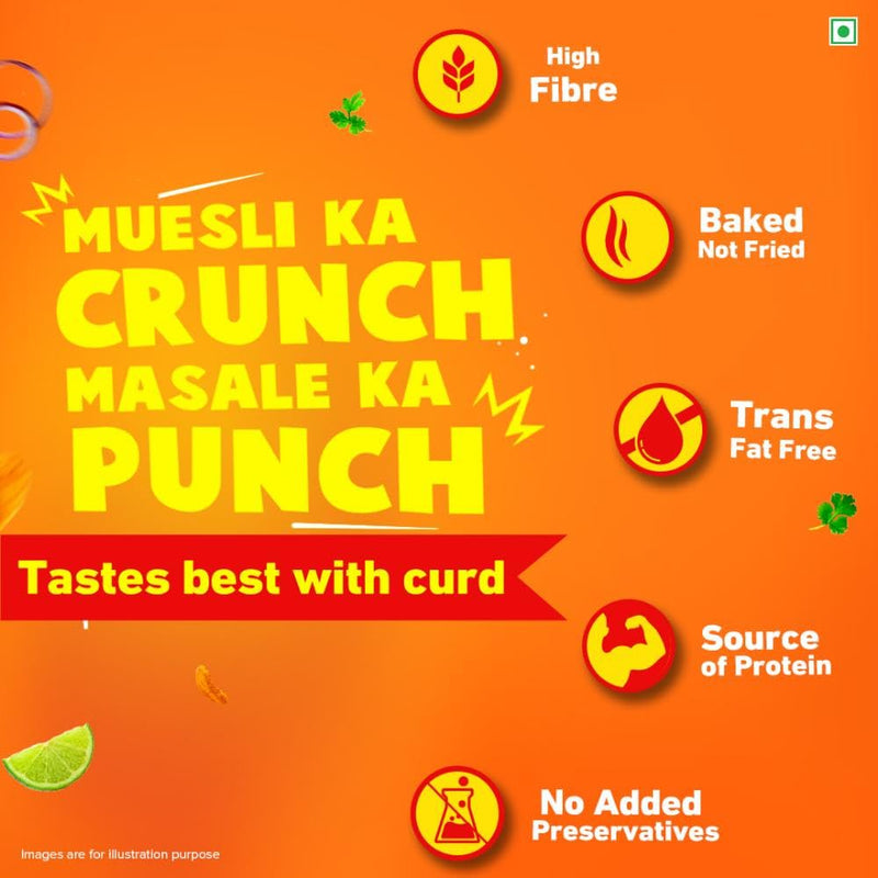 Tata Soulfull Masala Muesli Mast Masala 500g High Fibre Trans Fat-Free Breakfast