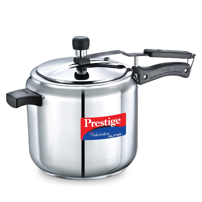 Prestige Nakshatra Alpha Stainless Steel Inner Lid Pressure Cooker, 7 Litres, Stainless Steel, 7 Liter | Eachdaykart