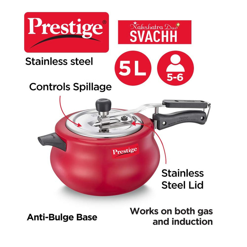 Prestige svachh nakshatra duo red handi 5 litres