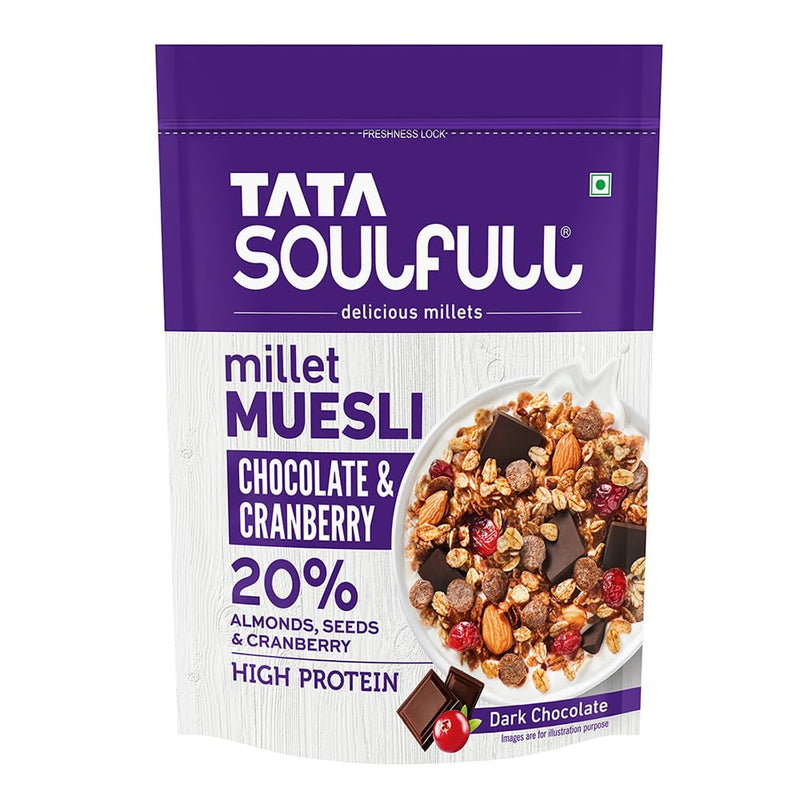 Tata Soulfull Millet Muesli Fruit & Nut, 90% Whole Grains, High Fibre & Protein, 700g/1kg