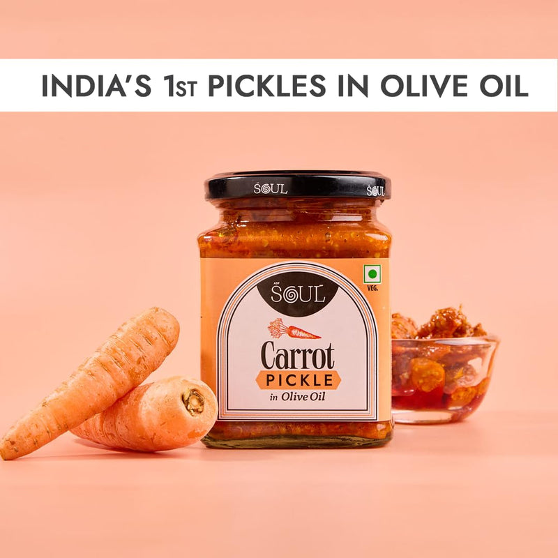 Soul Carrot Pickle in Olive Oil 265 Grams - A Flavorful Fusion Infused with Premium Olive Oil