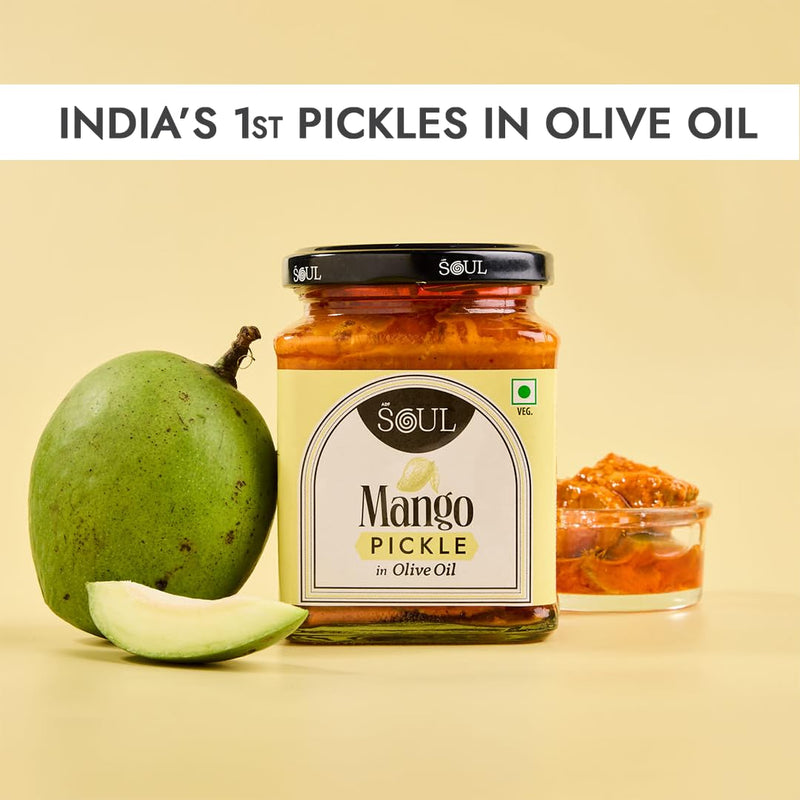 Soul Mango Pickle in Olive Oil 265 Grams - A Tangy Delight Made with Olive Oil