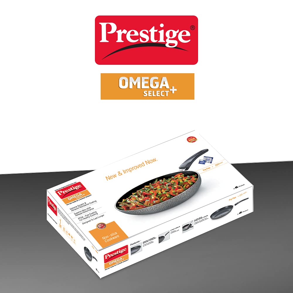 Prestige Aluminium Omega Select Plus Non-Stick Fry Pan, 28cm, Black