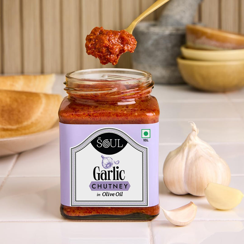Soul Garlic Chutney in Olive Oil 275 Grams - A Flavorful Blend for Every Dish