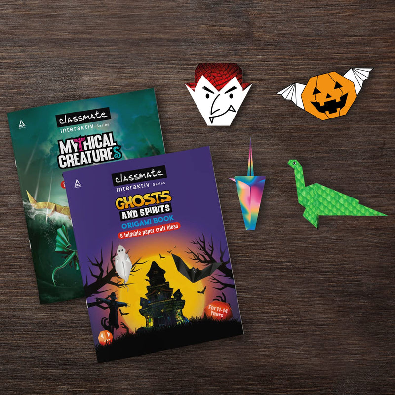 Classmate Interaktiv Origami Craft Book (Pack of 2 ) - Mythical Creatures and Ghosts & Spirits, Multicolor (2661002) Visit the Classmate Store