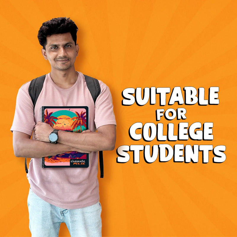 Classmate Pulse Single Subject Spiral Notebook | Unruled, 200 Pages, 24 cm x 18 cm