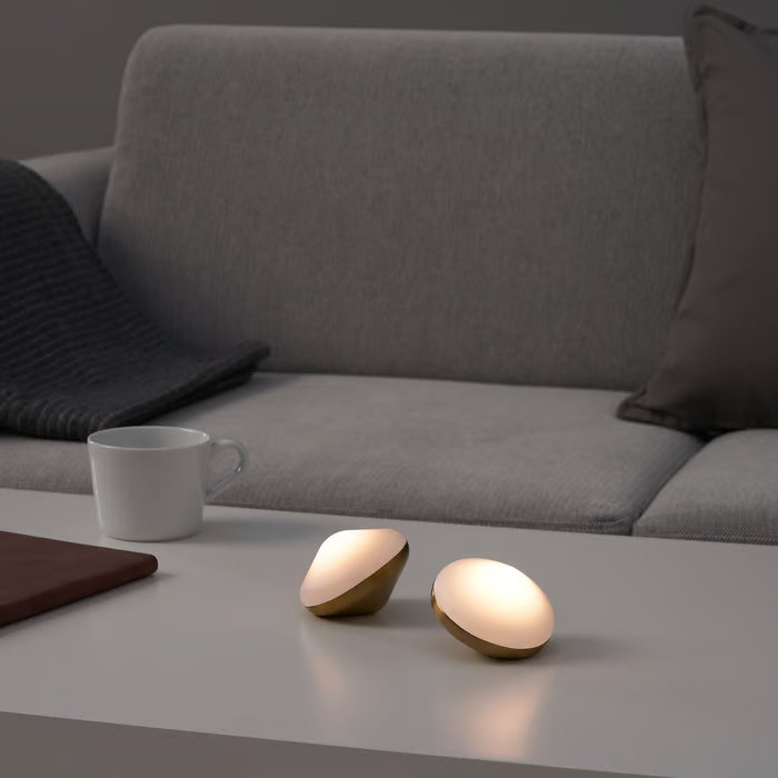 IKEA BJORKSPIREA LED decoration lighting, brass-colour diamond-shaped, 2 pack