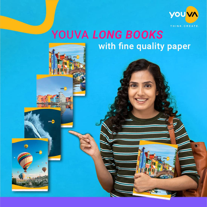 Navneet YOUVA Soft Bound Long Notebook - 388 Pages (Pack of 4)
