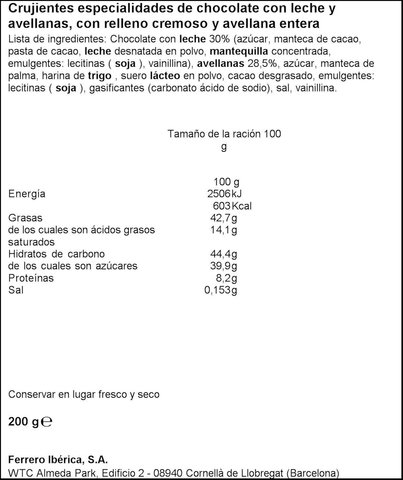 Ferrero Rocher Exquisite Hazelnut And Milk Chocolate Premium Gift Box 16 Pieces (200 Gram)