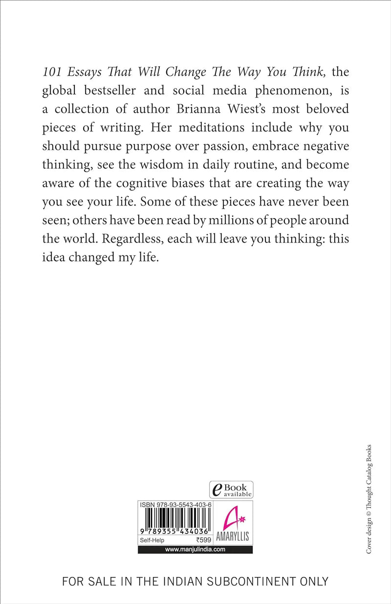 101 Essays, die Ihre Denkweise verändern werden, von Brianna Wiest als Taschenbuch