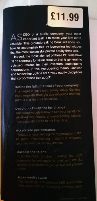 Lessons From Private Equity Any Company Can Use (Harvard Memo To The CEO) by Orit Gadiesh