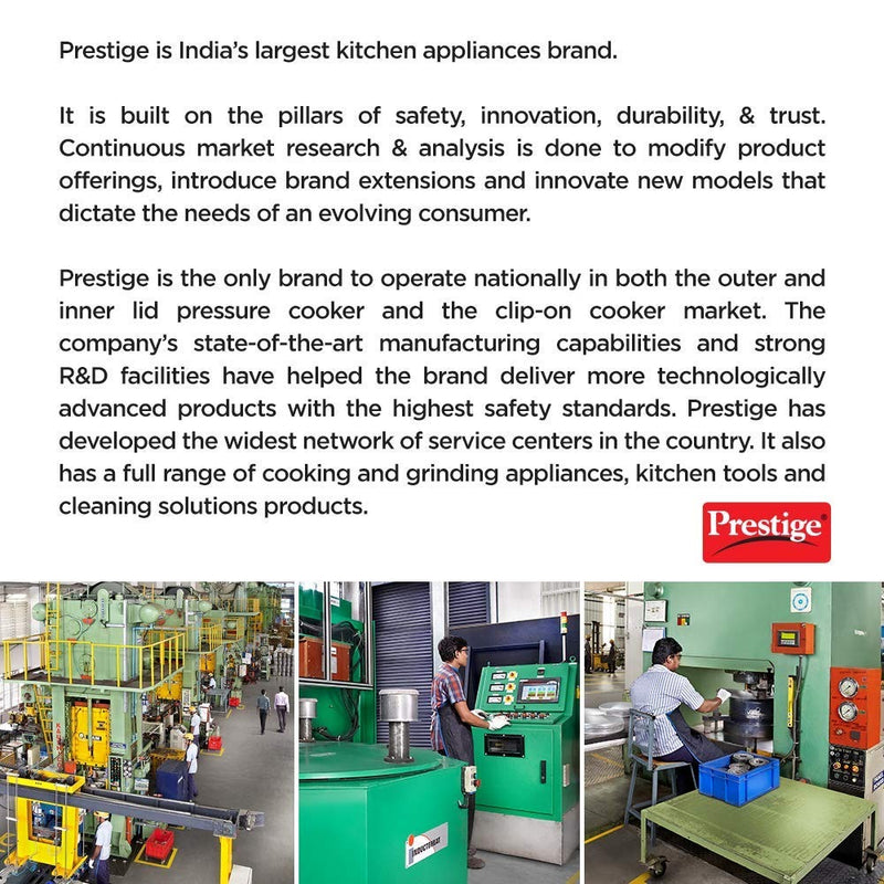 Prestige svachh alpha junior handi 4 litre with deep lid for spillage control stainless steel silver outer lid