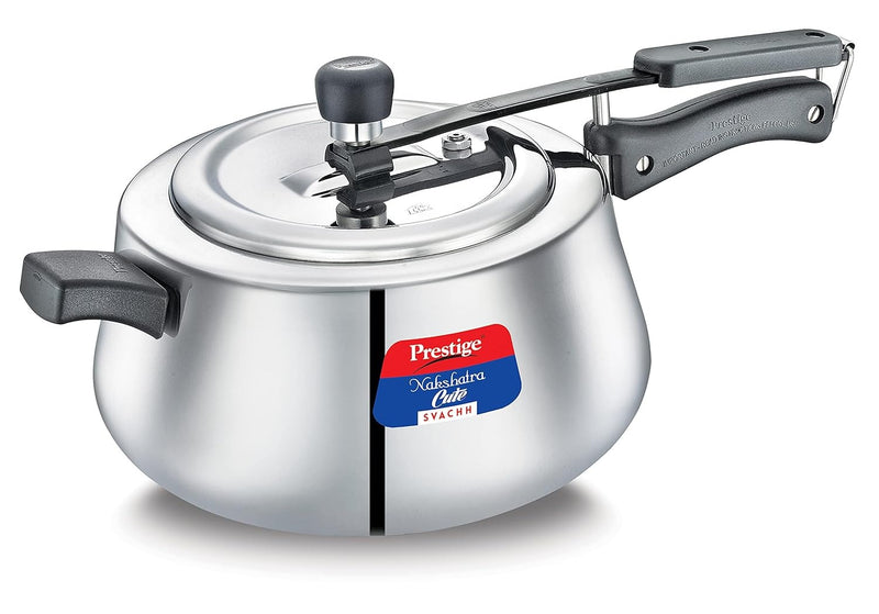 Prestige Nakshatra Cute Svachh Stainless Steel Inner Lid Pressure Cooker with Unique Deep Lid for Spillage Control 5 Litre Silver