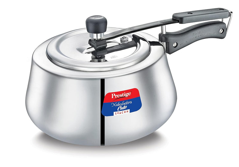Prestige Nakshatra Cute Svachh Stainless Steel Inner Lid Pressure Cooker with Unique Deep Lid for Spillage Control 3 Litre Silver