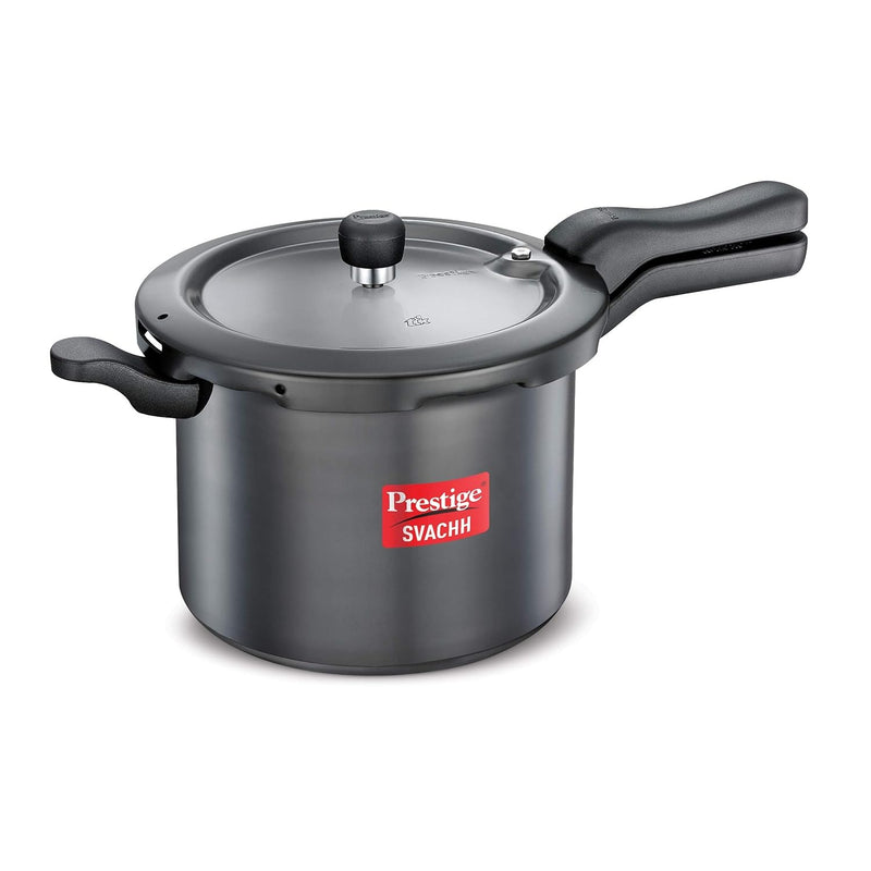 Prestige Svachh hard anodised aluminium outer lid pressure cooker 7.5 litre black