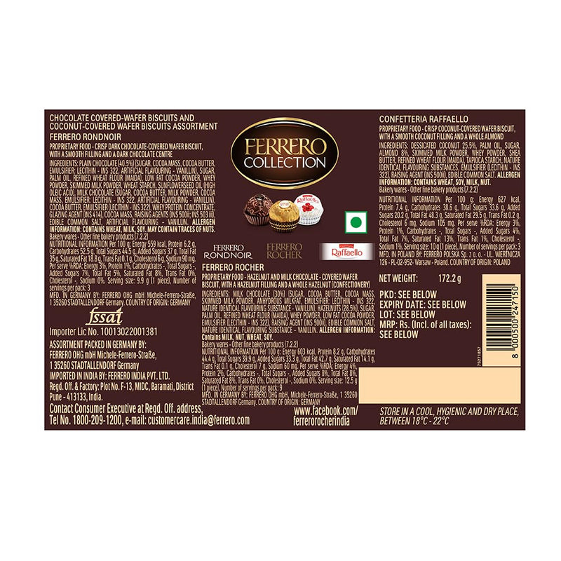 Ferrero Rocher Collection 15 Pieces,Chocolate,172 Gm