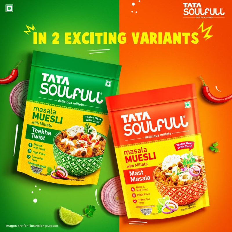 Tata Soulfull Masala Muesli Mast Masala 500g High Fibre Trans Fat-Free Breakfast