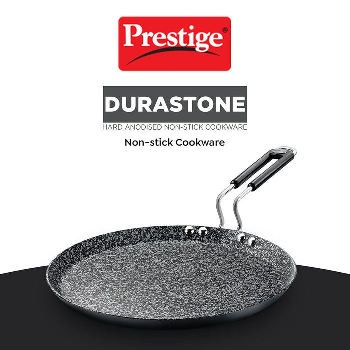 Prestige Durastone Hard Anodised 6 Layer Non-Stick Omni Tawa, 27 cm (Black)