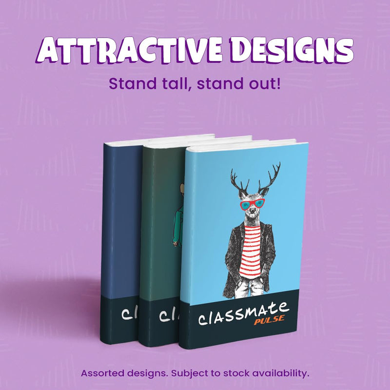 Classmate Pulse Synthetic cover Journal Notebooks: A5, Soft Cover, Ruled,192 Pages (Pack of 2),2100156 Visit the Classmate Store