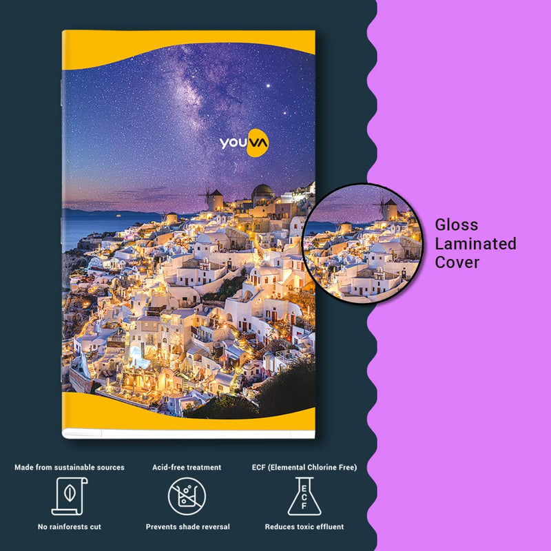 Navneet YOUVA Soft Bound Long Notebook - 172 Pages (Pack of 6, Unruled)