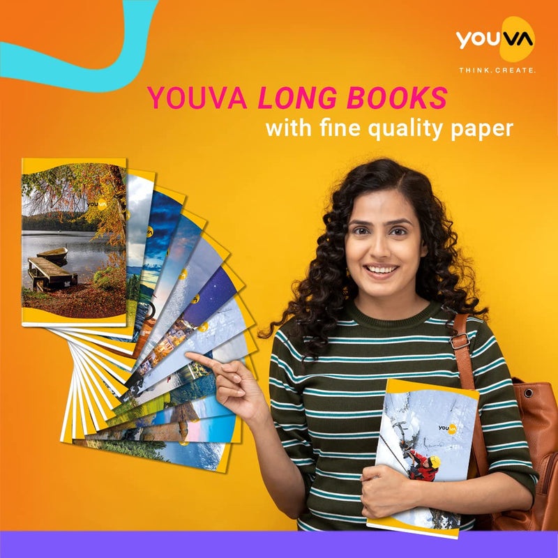 Navneet YOUVA Soft Bound Long Notebook - 172 Pages (Pack of 6, Unruled)