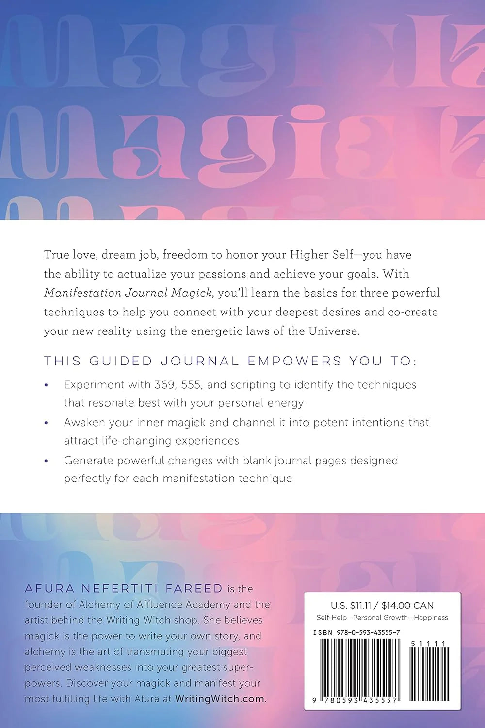 Manifestation Journal Magick: Guided 369, 555, and Scripting by Afura Nefertiti Fareed in Paperback