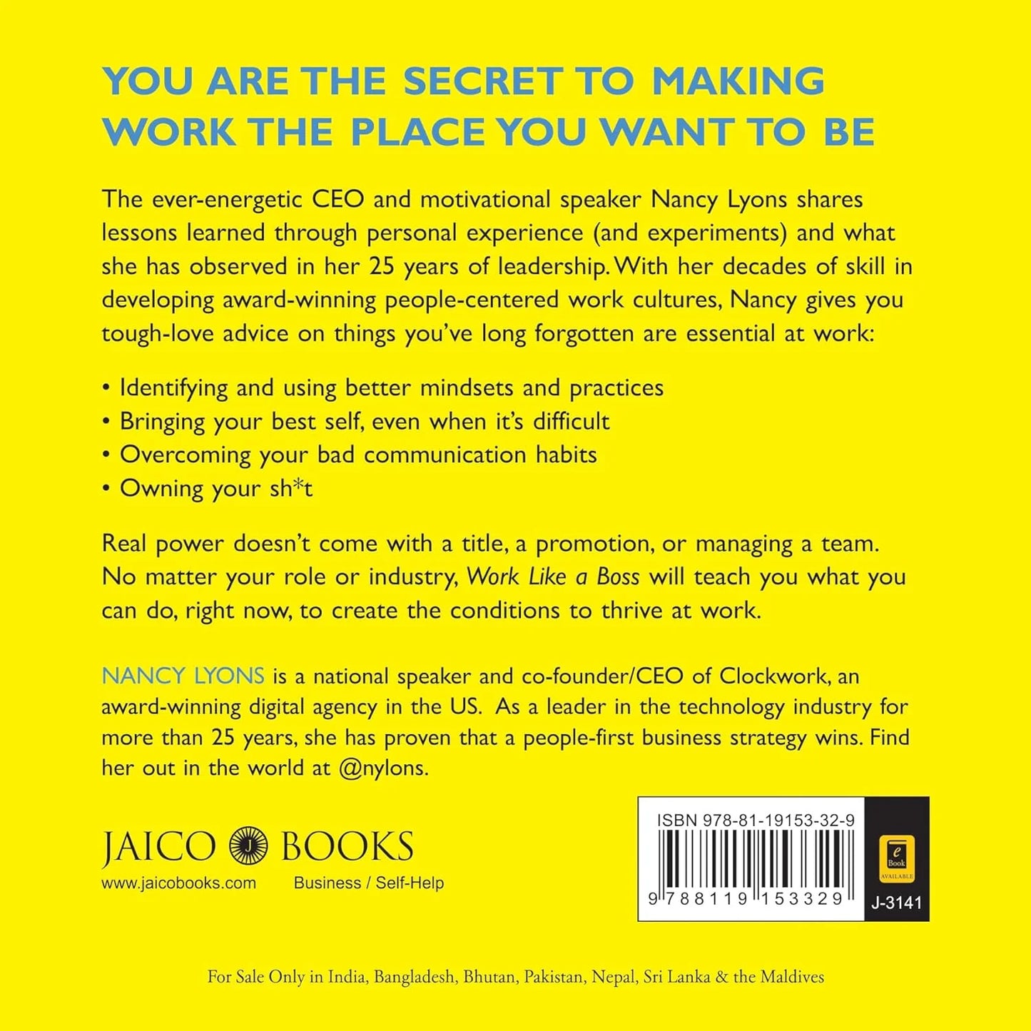 Work Like A Boss: A Kick-In-The-Pants Guide To Finding (And Using) Your Power At Work by Nancy Lyons