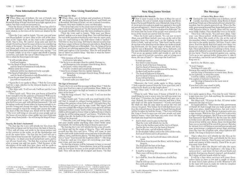 NIV NKJV NLT The Message Parallel Bible Hardcover