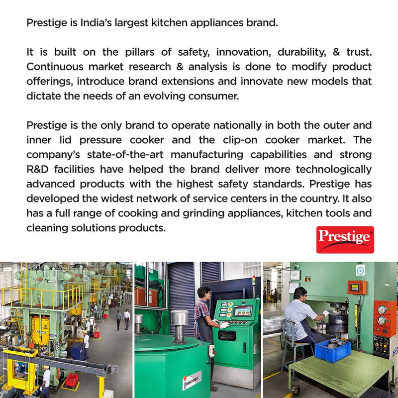Prestige Svachh Aluminium Outer Lid Pressure Cooker 5 Litre Silver