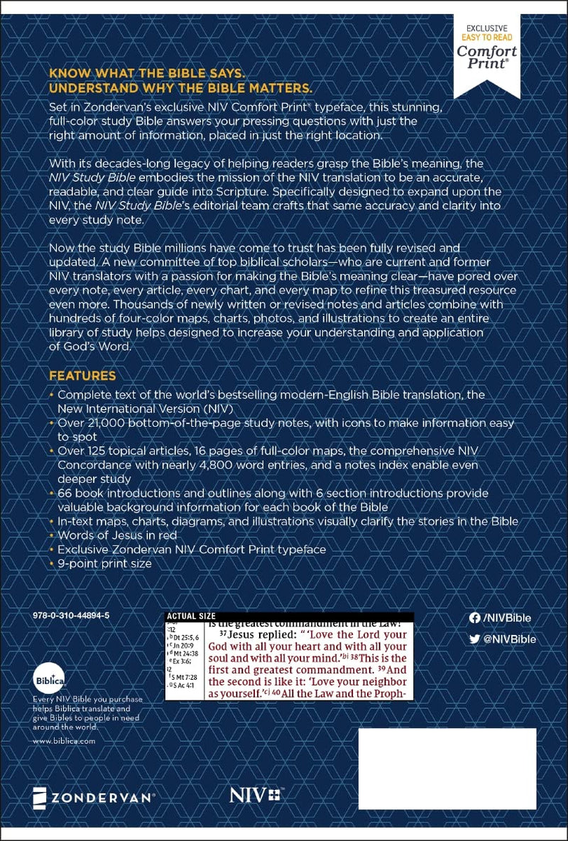 Holy Bible: New International Version, Study Bible, Red Letter | NIV Bibles | English bibles