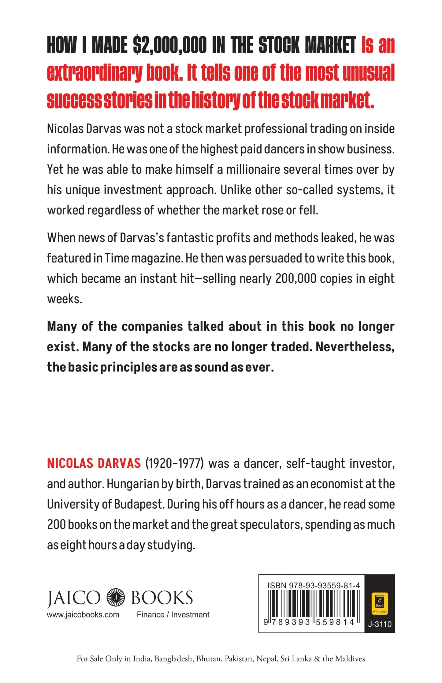 How I Made $2,000,000 In The Stock Market: A Wall Street Classic by Nicolas Darvas