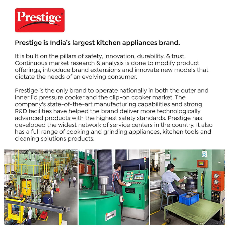 Prestige Nakshatra Essential Svachh Stainless Steel Pressure Cooker (3L, Silver, Tri-Ply Bottom, Inner Lid)