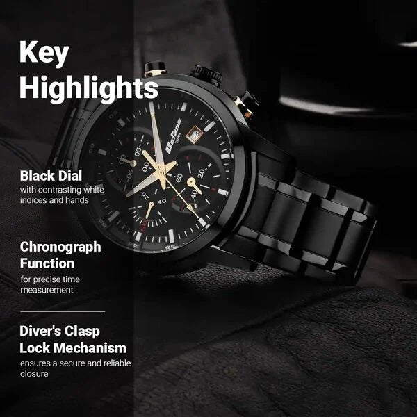 Titan Octane Black Dial Chronograph Watch for Men