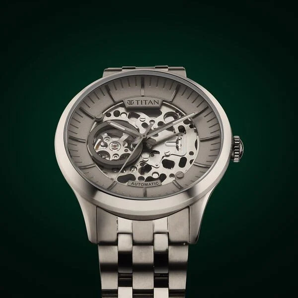 Titan Metal Mechanicals Anthracite Dial Analog Titanium Strap watch for Men