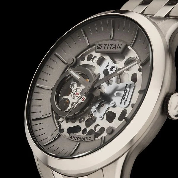 Titan Metal Mechanicals Anthracite Dial Analog Titanium Strap watch for Men