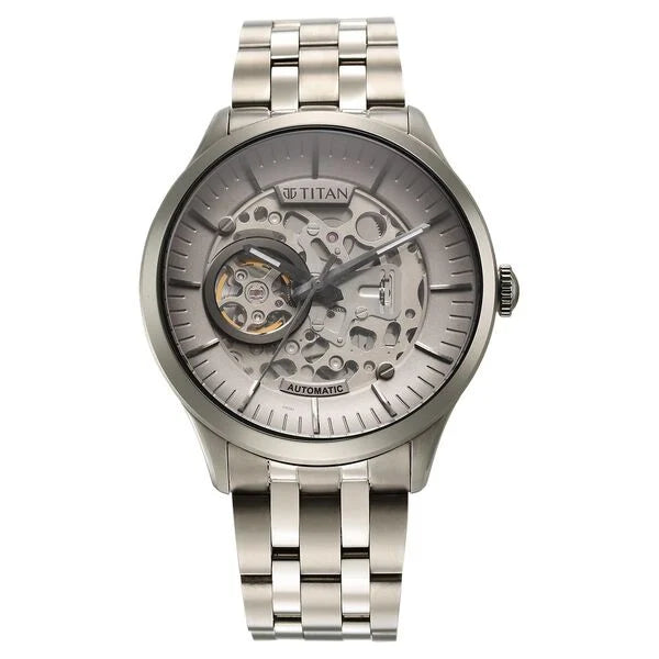 Titan Metal Mechanicals Anthracite Dial Analog Titanium Strap watch for Men