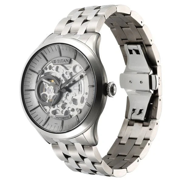 Titan Metal Mechanicals Anthracite Dial Analog Titanium Strap watch for Men