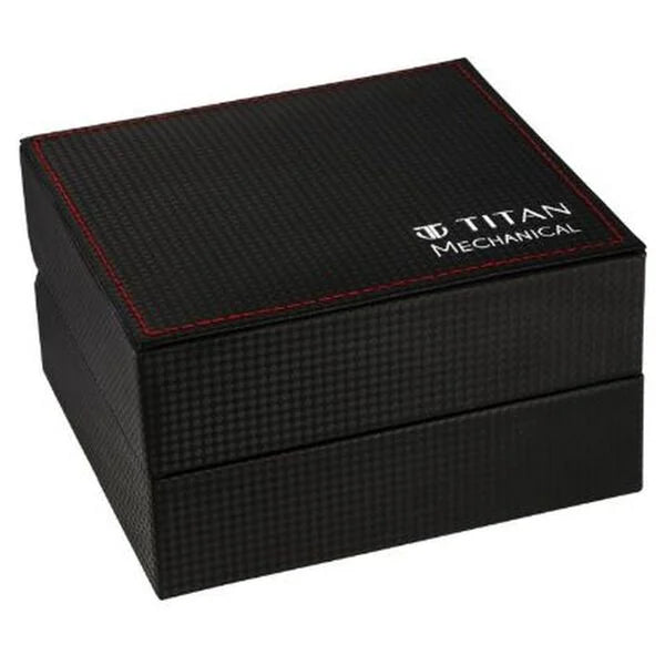 Titan Mechanical Slimline Golden Dial Mechanical Stainless Steel Strap Watch for Men