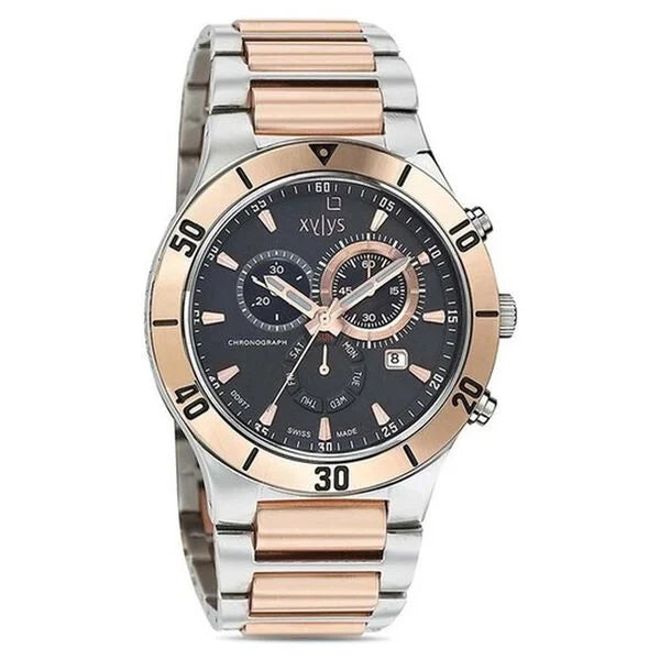 titan Xylys Black Dial Stainless Steel Strap Watch for Men