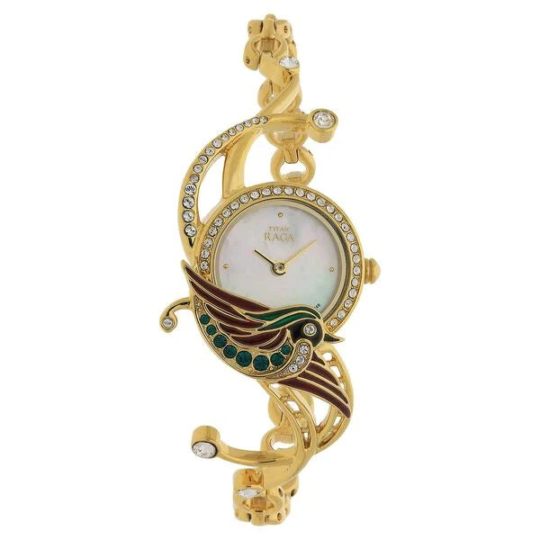 Titan Raga Garden Of Eden Mother of Pearl Dial Women Watch With Metal Strap
