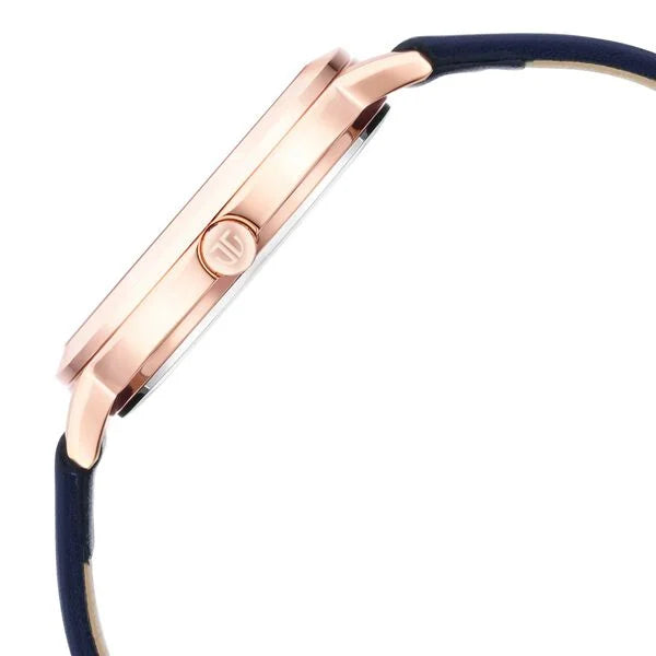 Titan Memento Blue Dial Analog Leather Strap Watch for Women