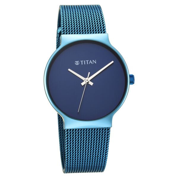 Titan Slimline Blue Dial Analog Metal Strap watch for Women